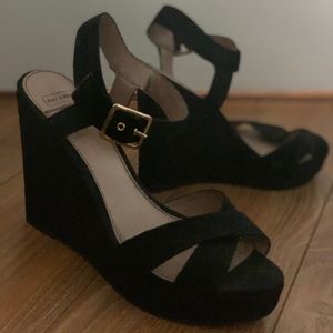 Black Pull & Bear Wedges Never Worn Outdoors